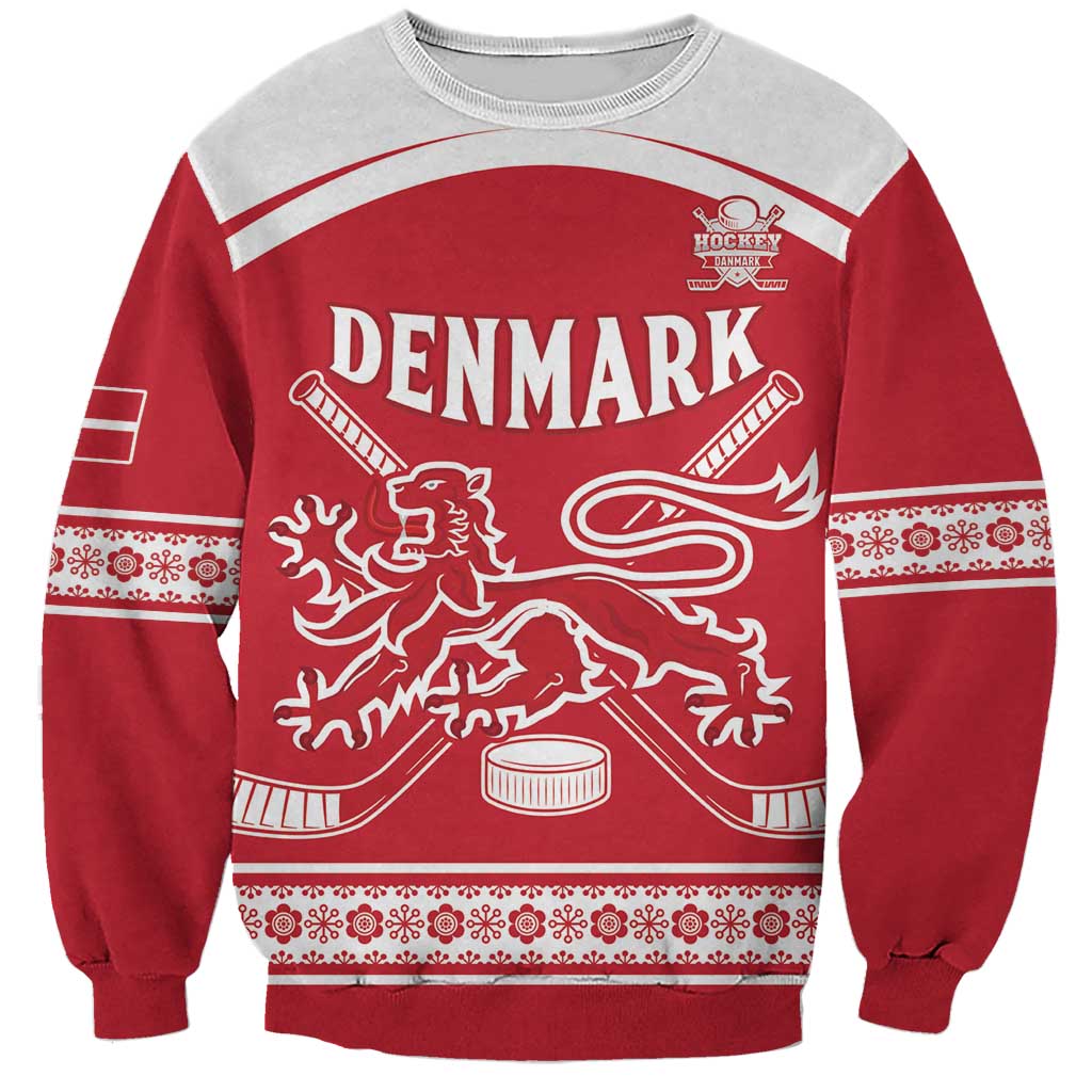 Custom Denmark Hockey Sweatshirt Come On Danish Lions