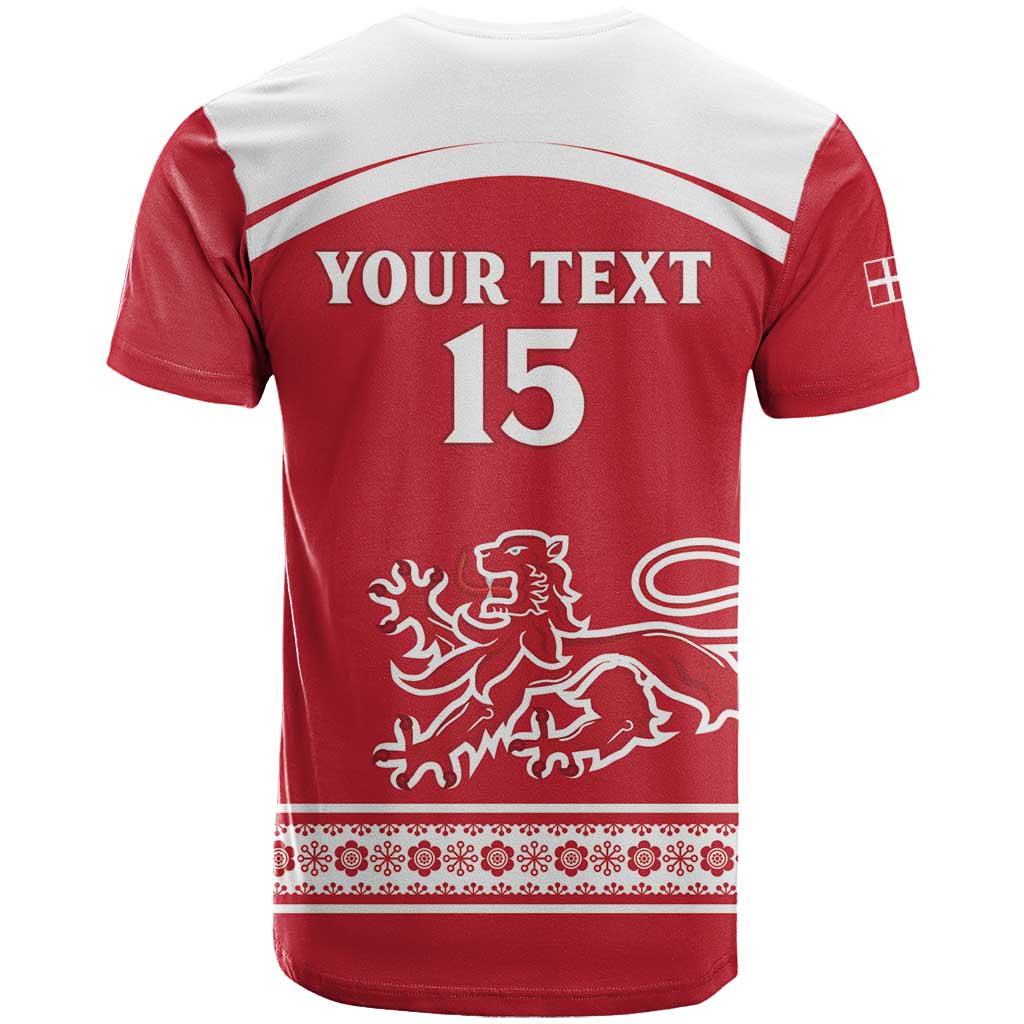 Custom Denmark Hockey T Shirt Come On Danish Lions
