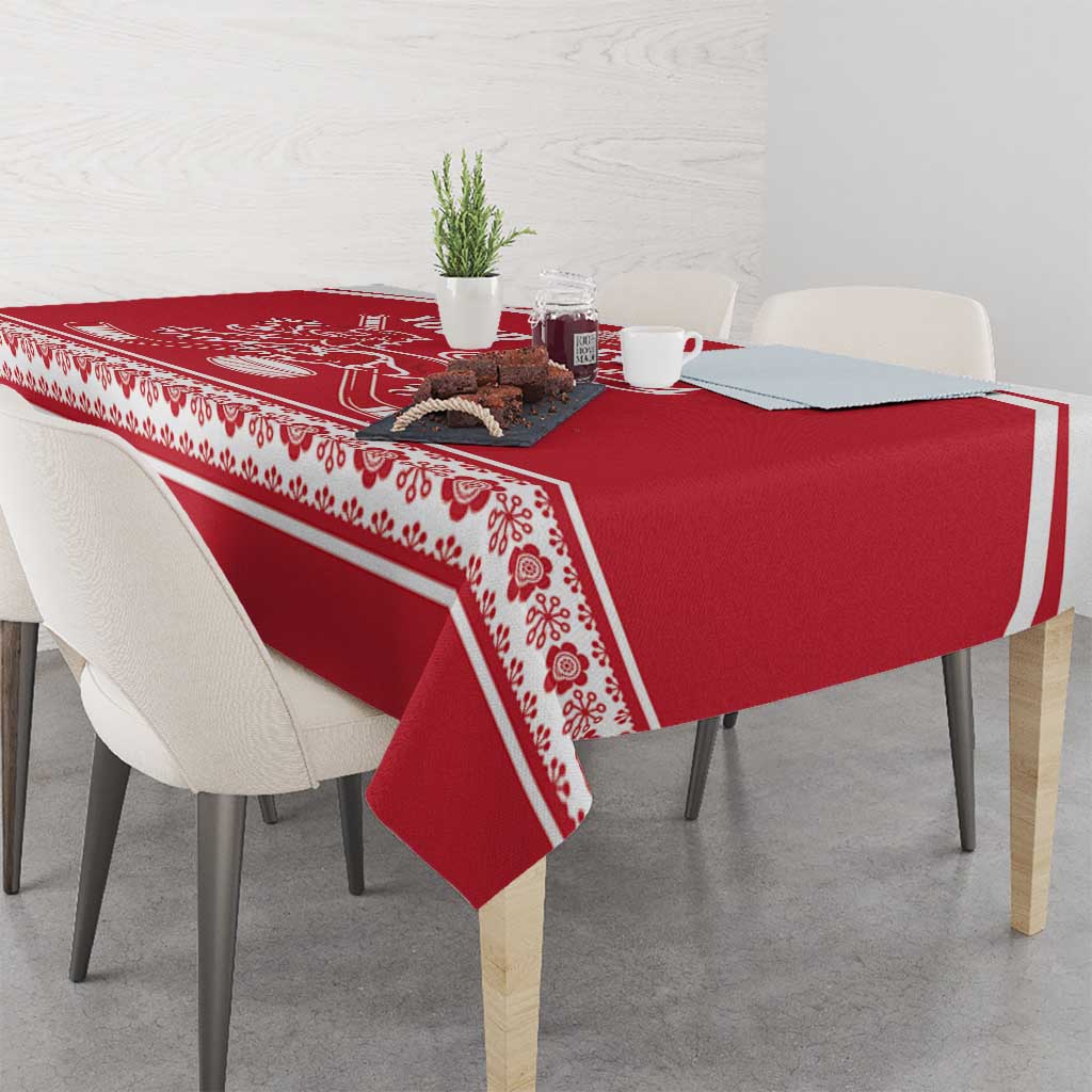 Custom Denmark Hockey Tablecloth Come On Danish Lions