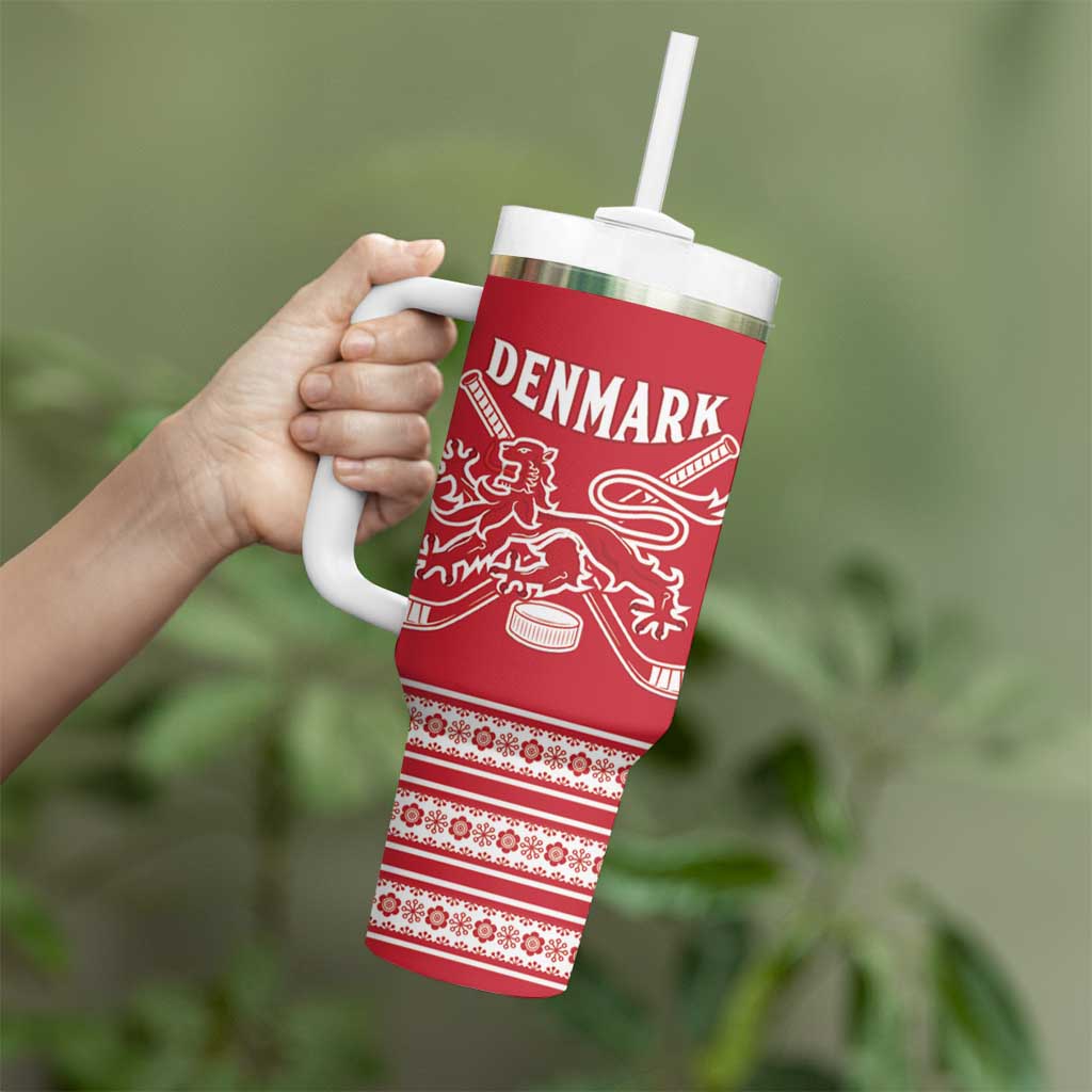 Custom Denmark Hockey Tumbler With Handle Come On Danish Lions