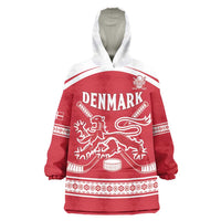 Custom Denmark Hockey Wearable Blanket Hoodie Come On Danish Lions