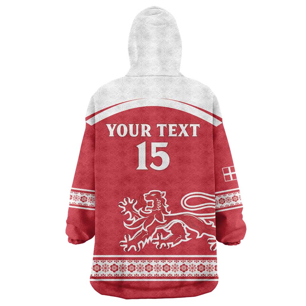 Custom Denmark Hockey Wearable Blanket Hoodie Come On Danish Lions