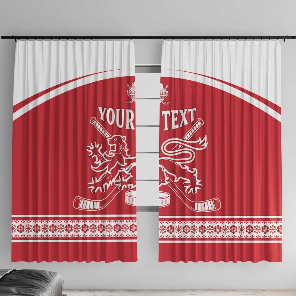 Custom Denmark Hockey Window Curtain Come On Danish Lions