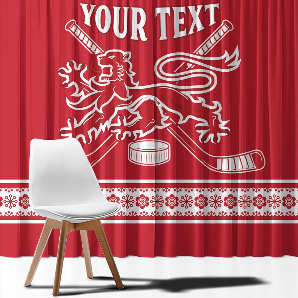Custom Denmark Hockey Window Curtain Come On Danish Lions