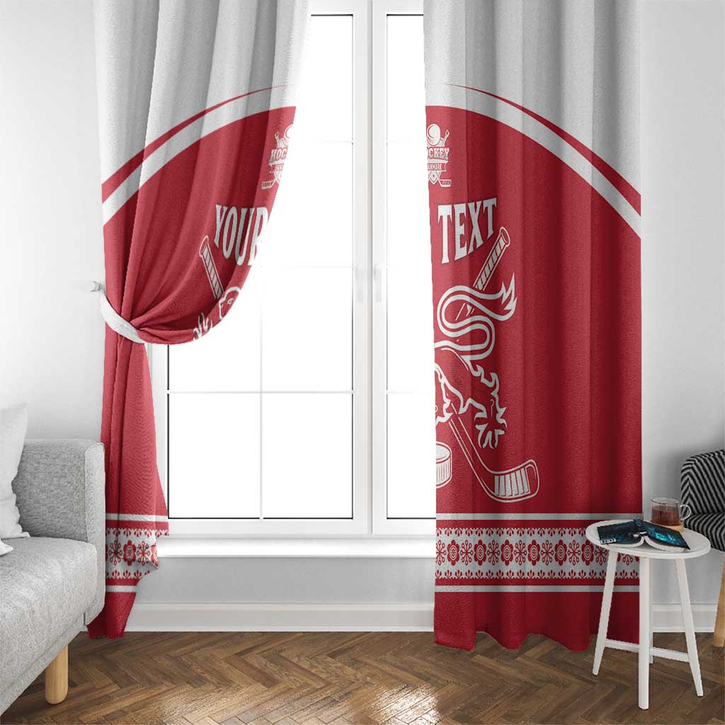 Custom Denmark Hockey Window Curtain Come On Danish Lions