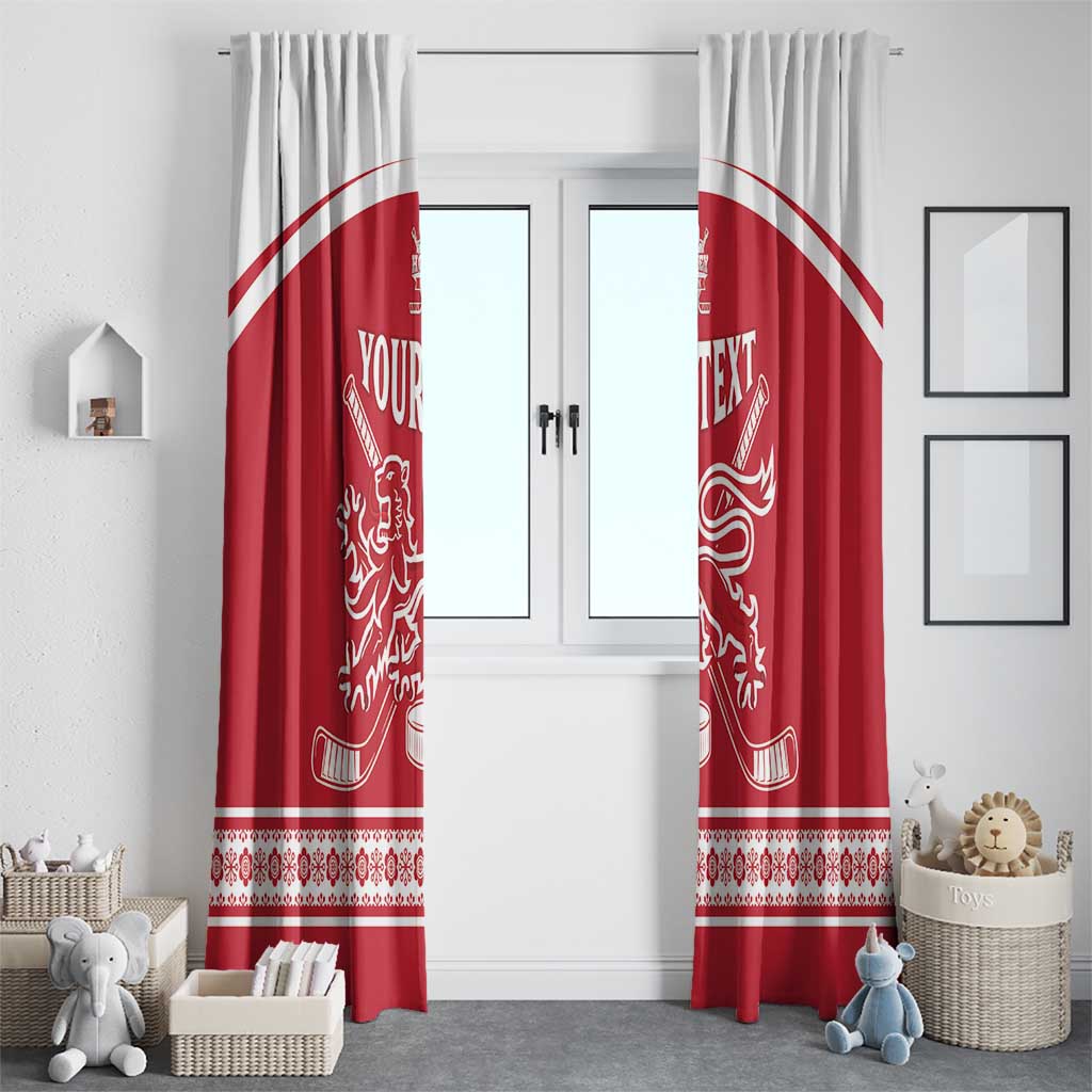 Custom Denmark Hockey Window Curtain Come On Danish Lions