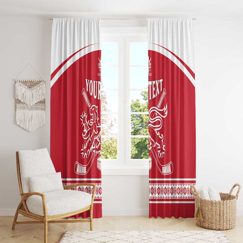 Custom Denmark Hockey Window Curtain Come On Danish Lions