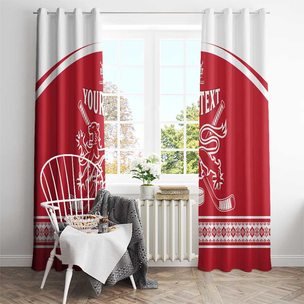 Custom Denmark Hockey Window Curtain Come On Danish Lions