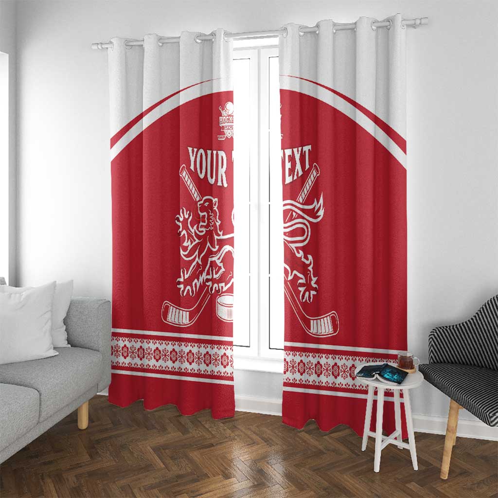 Custom Denmark Hockey Window Curtain Come On Danish Lions