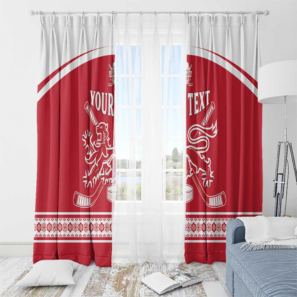 Custom Denmark Hockey Window Curtain Come On Danish Lions