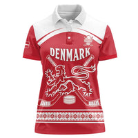 Custom Denmark Hockey Women Polo Shirt Come On Danish Lions