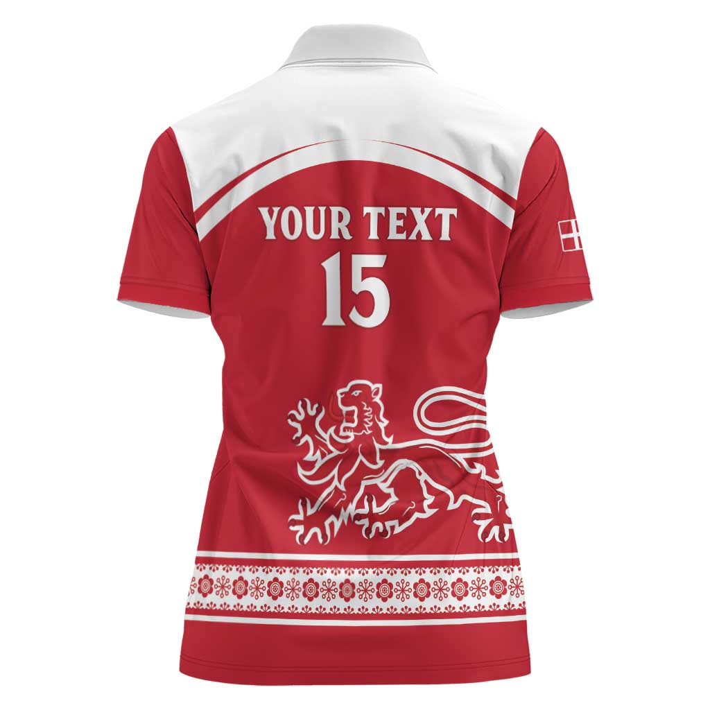 Custom Denmark Hockey Women Polo Shirt Come On Danish Lions