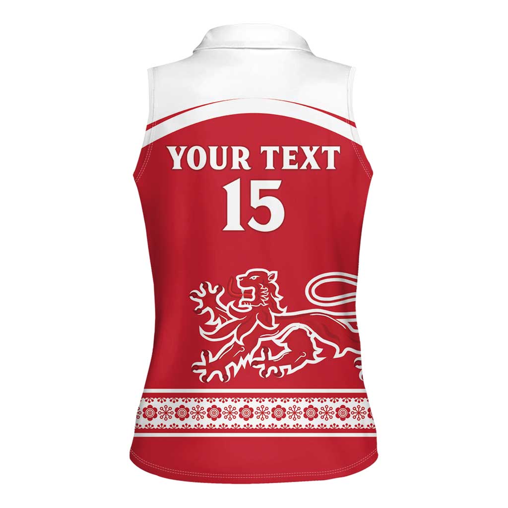 Custom Denmark Hockey Women Sleeveless Polo Shirt Come On Danish Lions