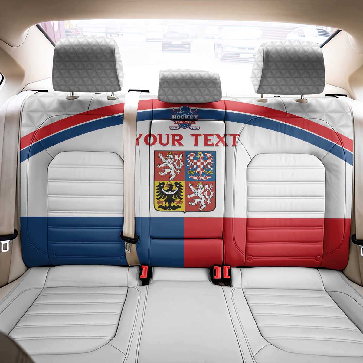Custom Czech Hockey Back Car Seat Cover Go Cesko