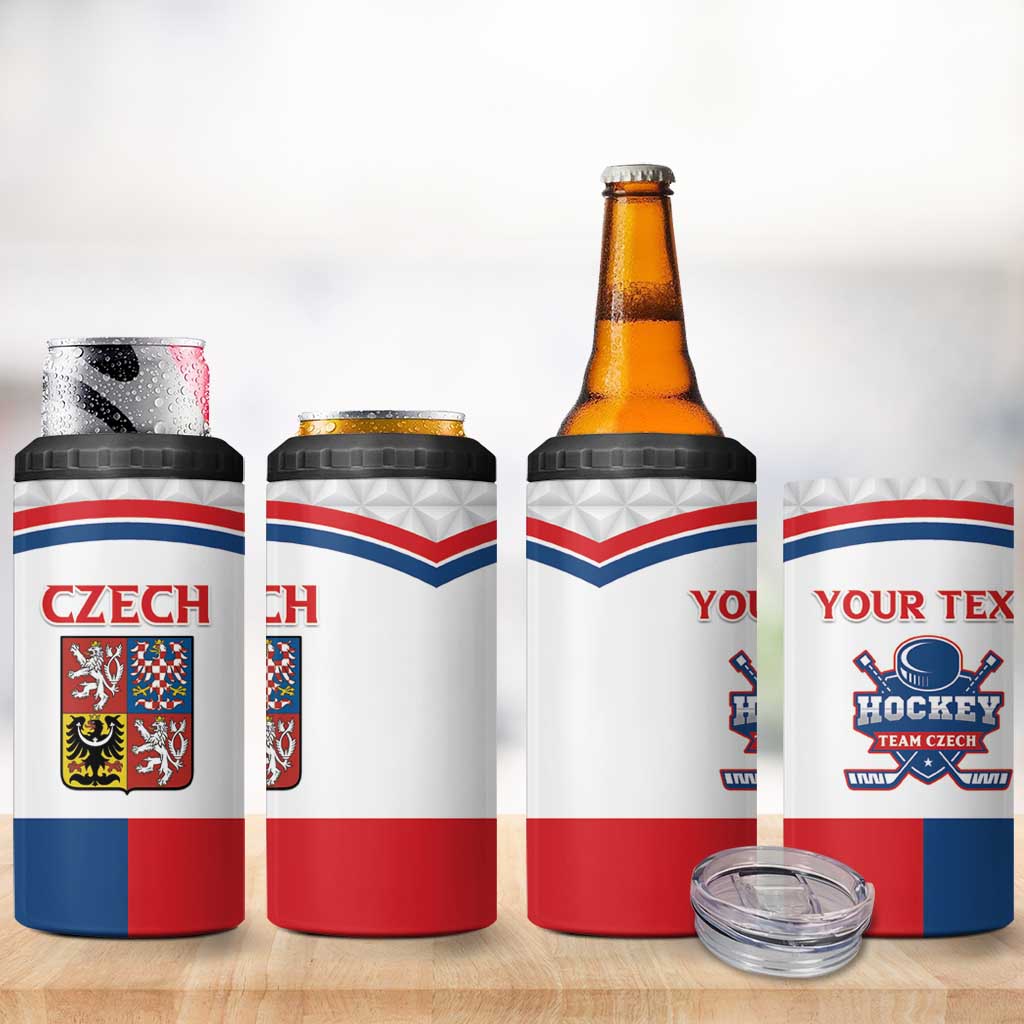 Custom Czech Hockey 4 in 1 Can Cooler Tumbler Go Cesko