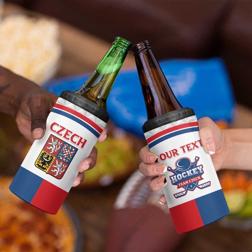 Custom Czech Hockey 4 in 1 Can Cooler Tumbler Go Cesko