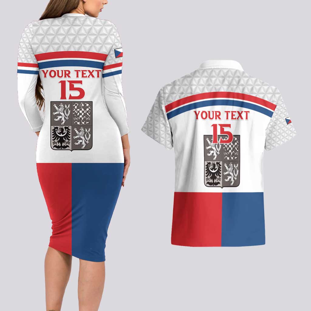 Custom Czech Hockey Couples Matching Long Sleeve Bodycon Dress and Hawaiian Shirt Go Cesko