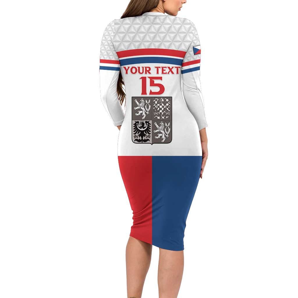 Custom Czech Hockey Family Matching Long Sleeve Bodycon Dress and Hawaiian Shirt Go Cesko