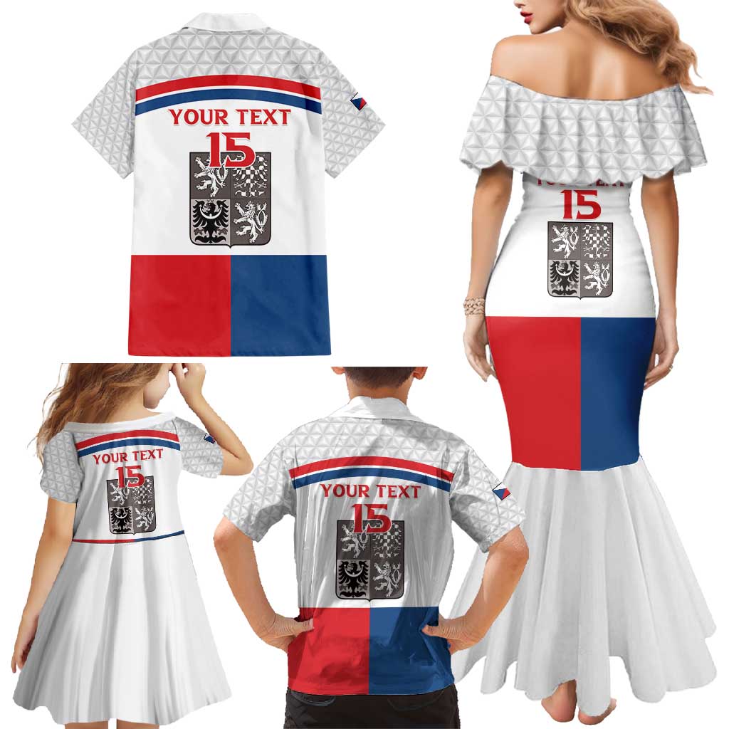 Custom Czech Hockey Family Matching Mermaid Dress and Hawaiian Shirt Go Cesko