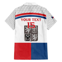 Custom Czech Hockey Family Matching Off The Shoulder Long Sleeve Dress and Hawaiian Shirt Go Cesko