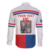 Custom Czech Hockey Family Matching Off The Shoulder Long Sleeve Dress and Hawaiian Shirt Go Cesko