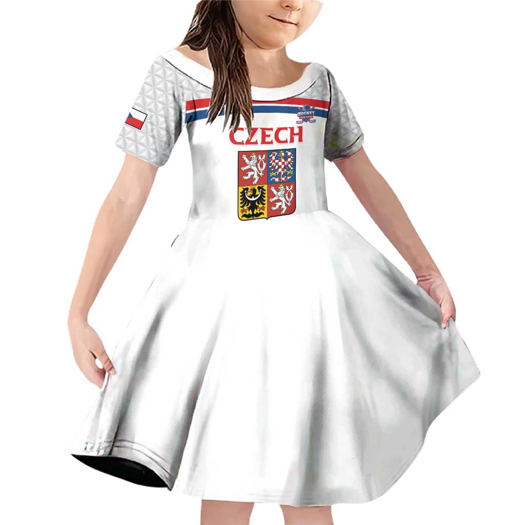 Custom Czech Hockey Family Matching Off Shoulder Short Dress and Hawaiian Shirt Go Cesko