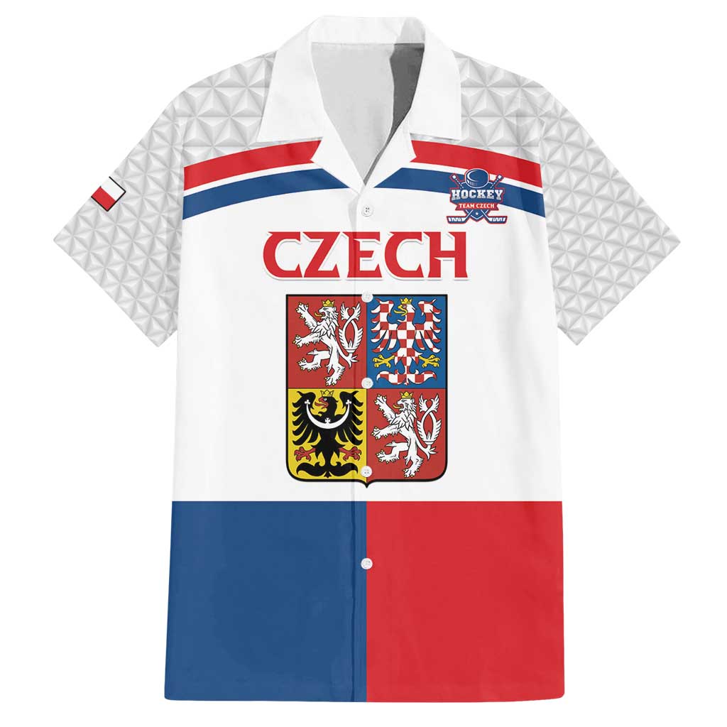Custom Czech Hockey Family Matching Off Shoulder Short Dress and Hawaiian Shirt Go Cesko