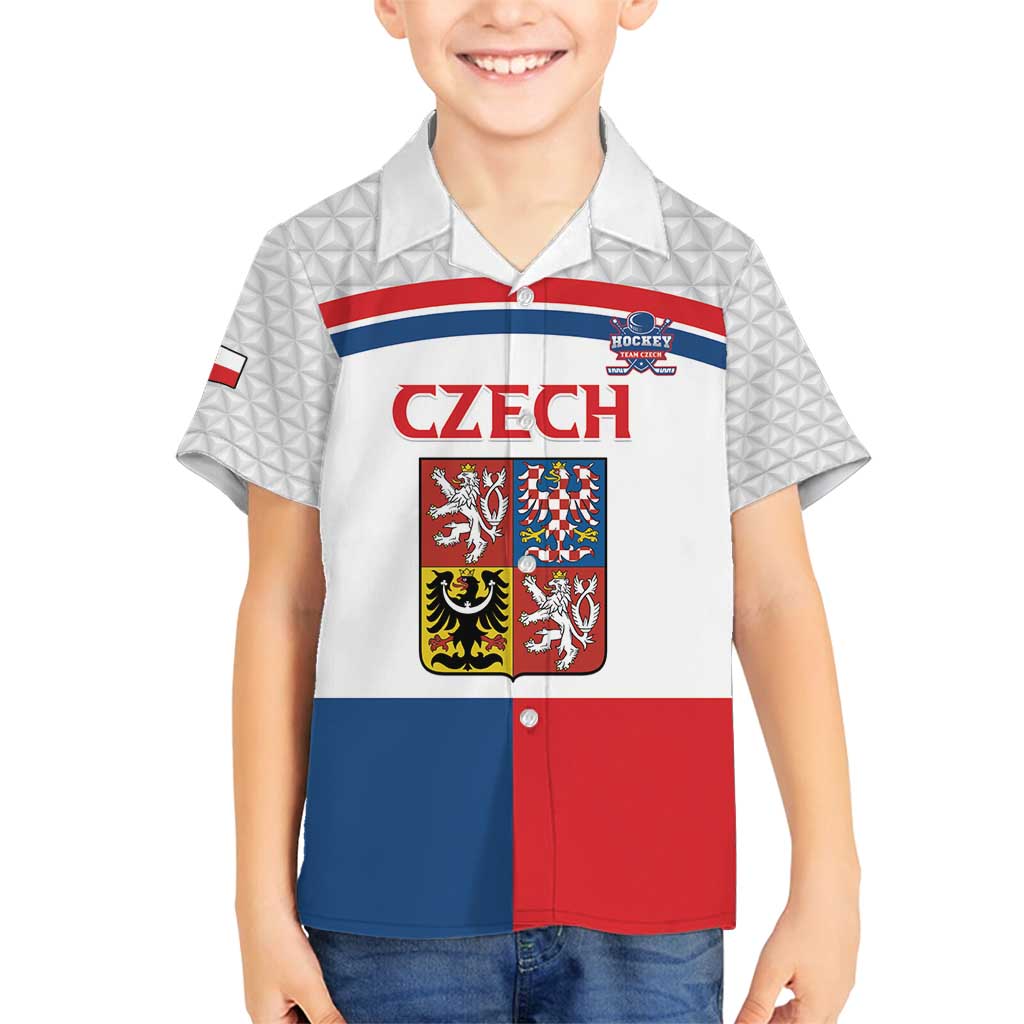 Custom Czech Hockey Family Matching Off Shoulder Short Dress and Hawaiian Shirt Go Cesko