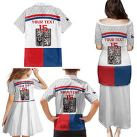 Custom Czech Hockey Family Matching Puletasi and Hawaiian Shirt Go Cesko