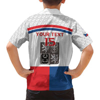 Custom Czech Hockey Family Matching Short Sleeve Bodycon Dress and Hawaiian Shirt Go Cesko