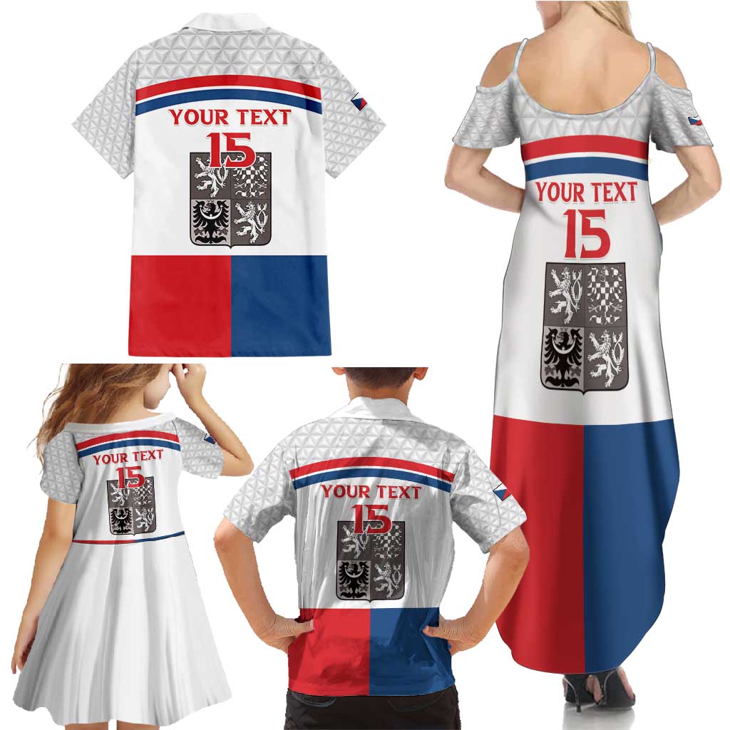Custom Czech Hockey Family Matching Summer Maxi Dress and Hawaiian Shirt Go Cesko