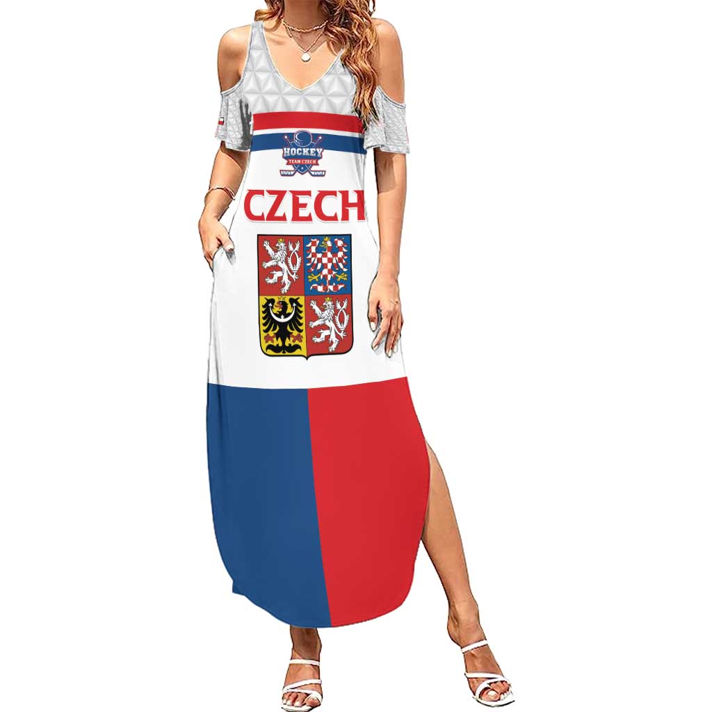 Custom Czech Hockey Family Matching Summer Maxi Dress and Hawaiian Shirt Go Cesko