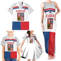 Custom Czech Hockey Family Matching Tank Maxi Dress and Hawaiian Shirt Go Cesko