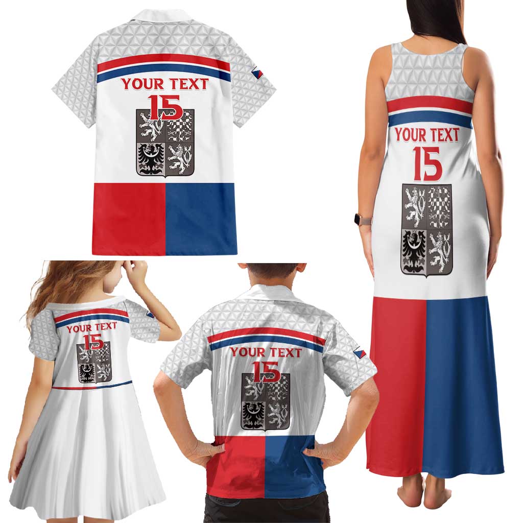 Custom Czech Hockey Family Matching Tank Maxi Dress and Hawaiian Shirt Go Cesko