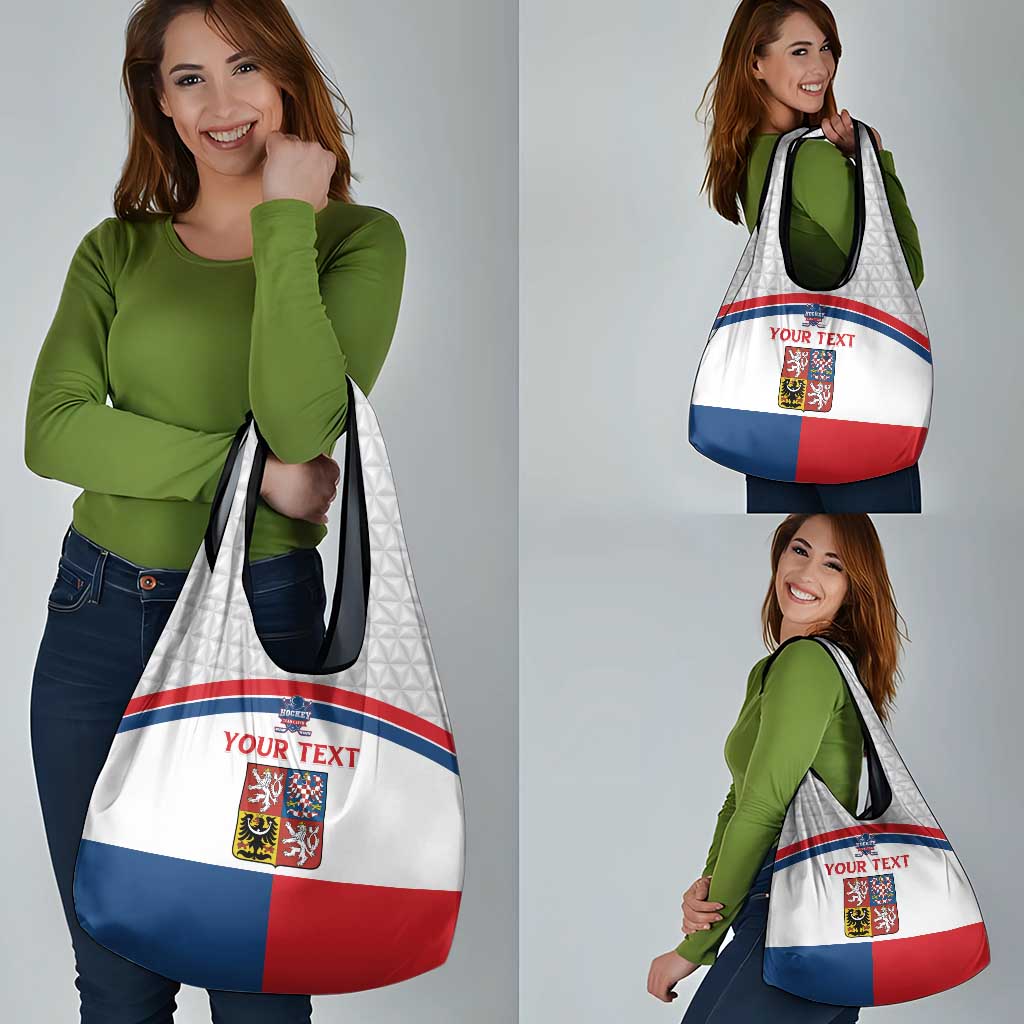 Custom Czech Hockey Grocery Bag Go Cesko