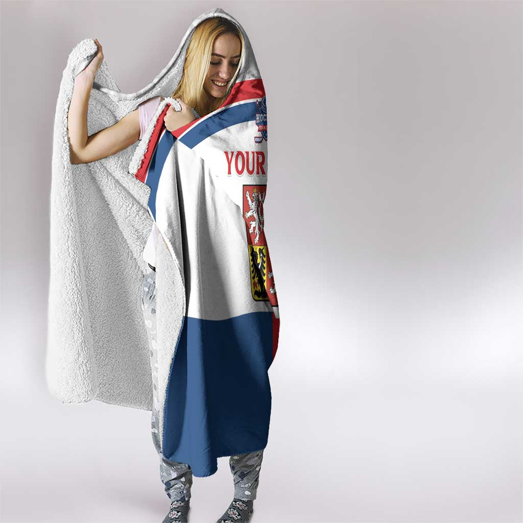 Custom Czech Hockey Hooded Blanket Go Cesko