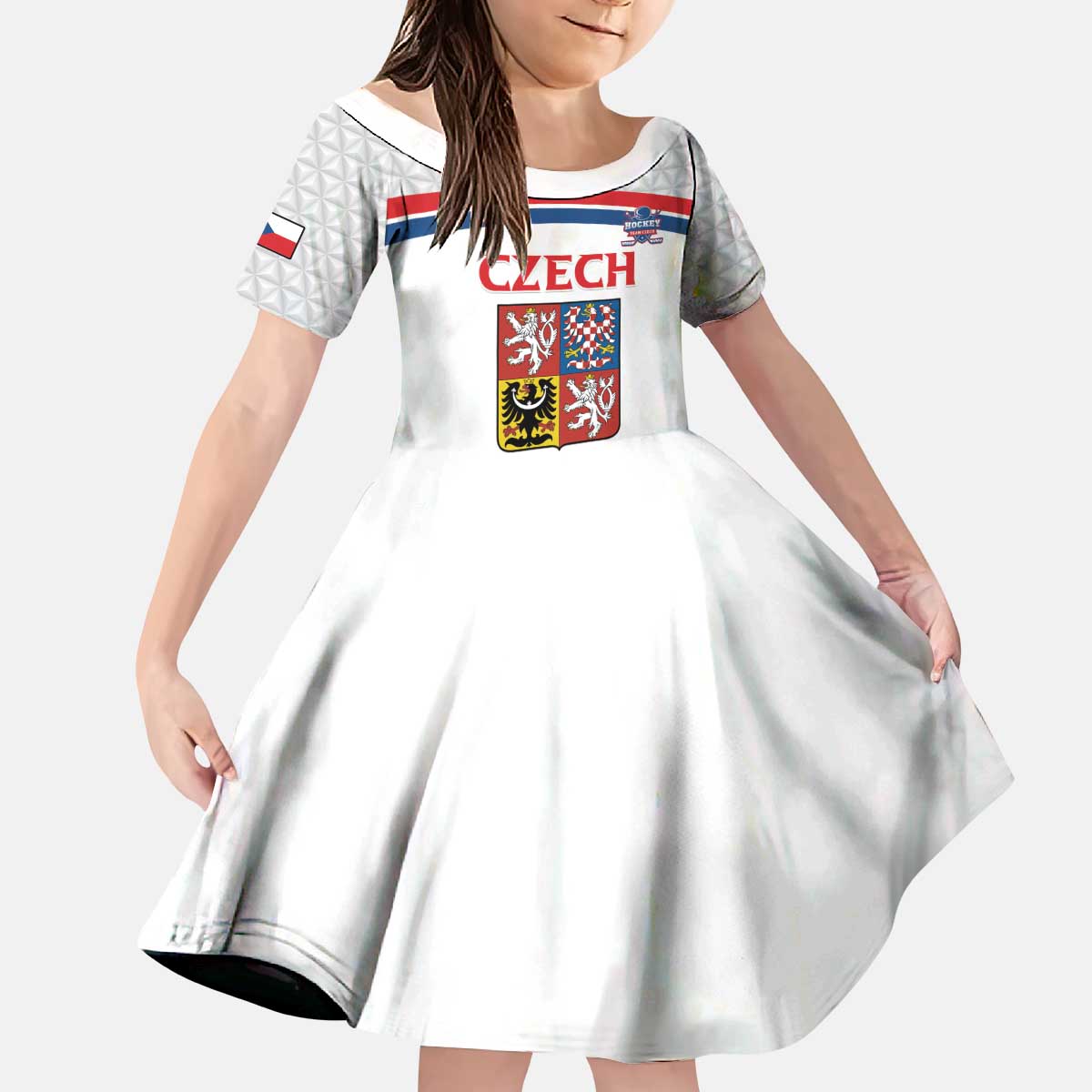 Custom Czech Hockey Kid Short Sleeve Dress Go Cesko