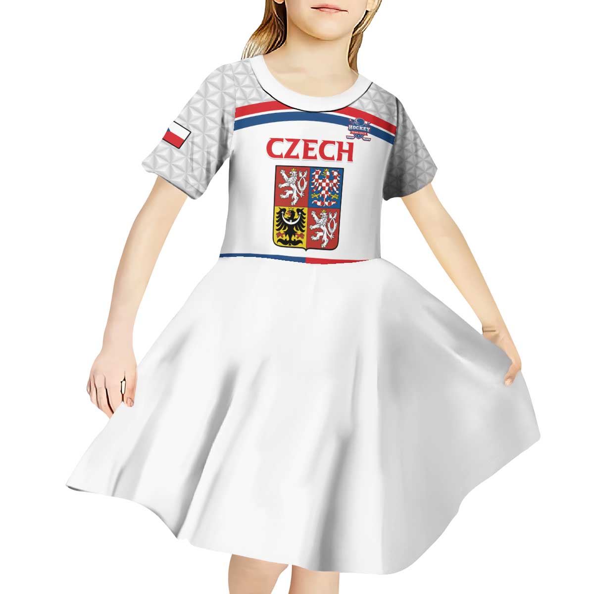 Custom Czech Hockey Kid Short Sleeve Dress Go Cesko