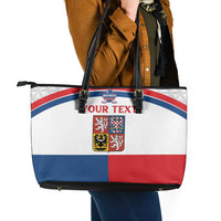 Custom Czech Hockey Leather Tote Bag Go Cesko