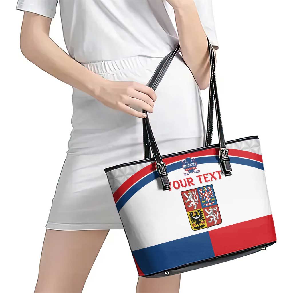 Custom Czech Hockey Leather Tote Bag Go Cesko