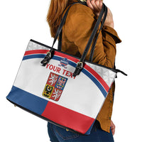 Custom Czech Hockey Leather Tote Bag Go Cesko