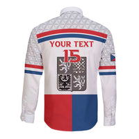 Custom Czech Hockey Long Sleeve Button Shirt Go Cesko
