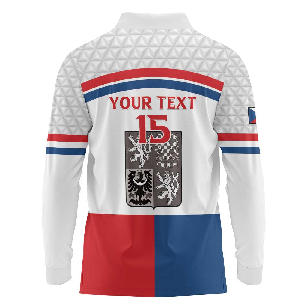 Custom Czech Hockey Long Sleeve Polo Shirt Go Cesko