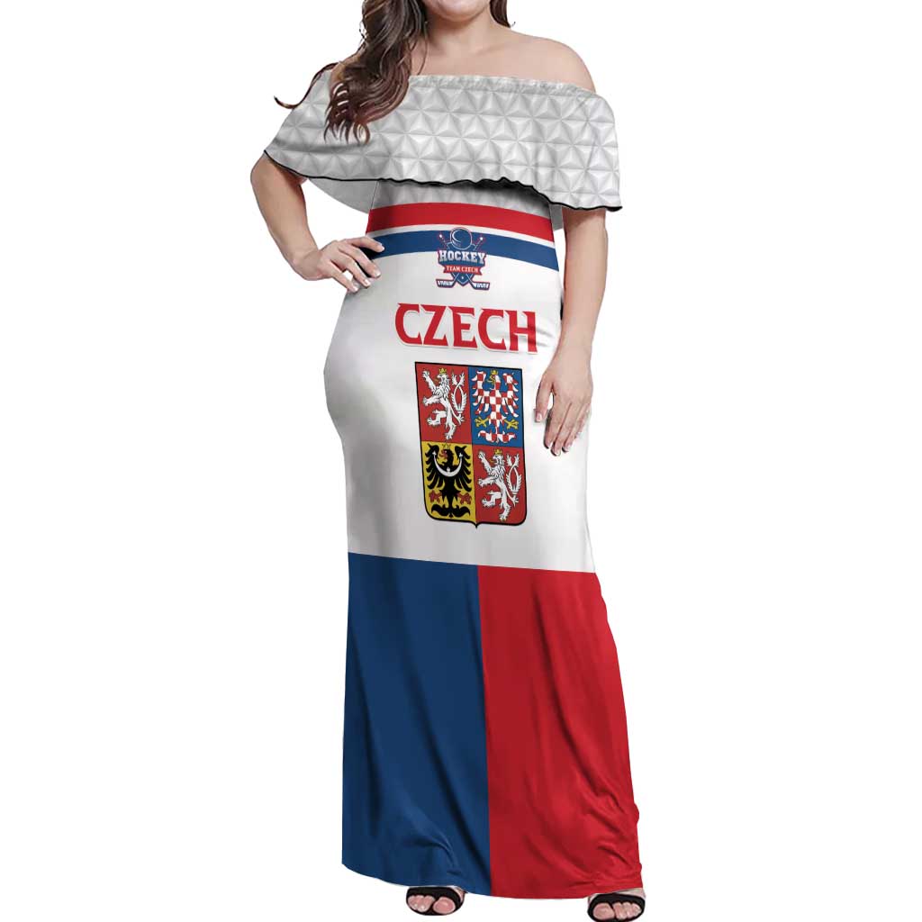 Custom Czech Hockey Off Shoulder Maxi Dress Go Cesko