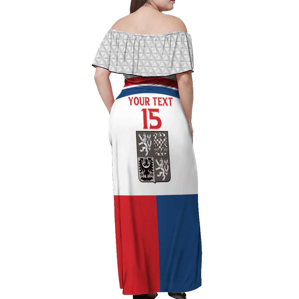 Custom Czech Hockey Off Shoulder Maxi Dress Go Cesko