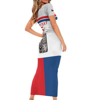 Custom Czech Hockey Short Sleeve Bodycon Dress Go Cesko