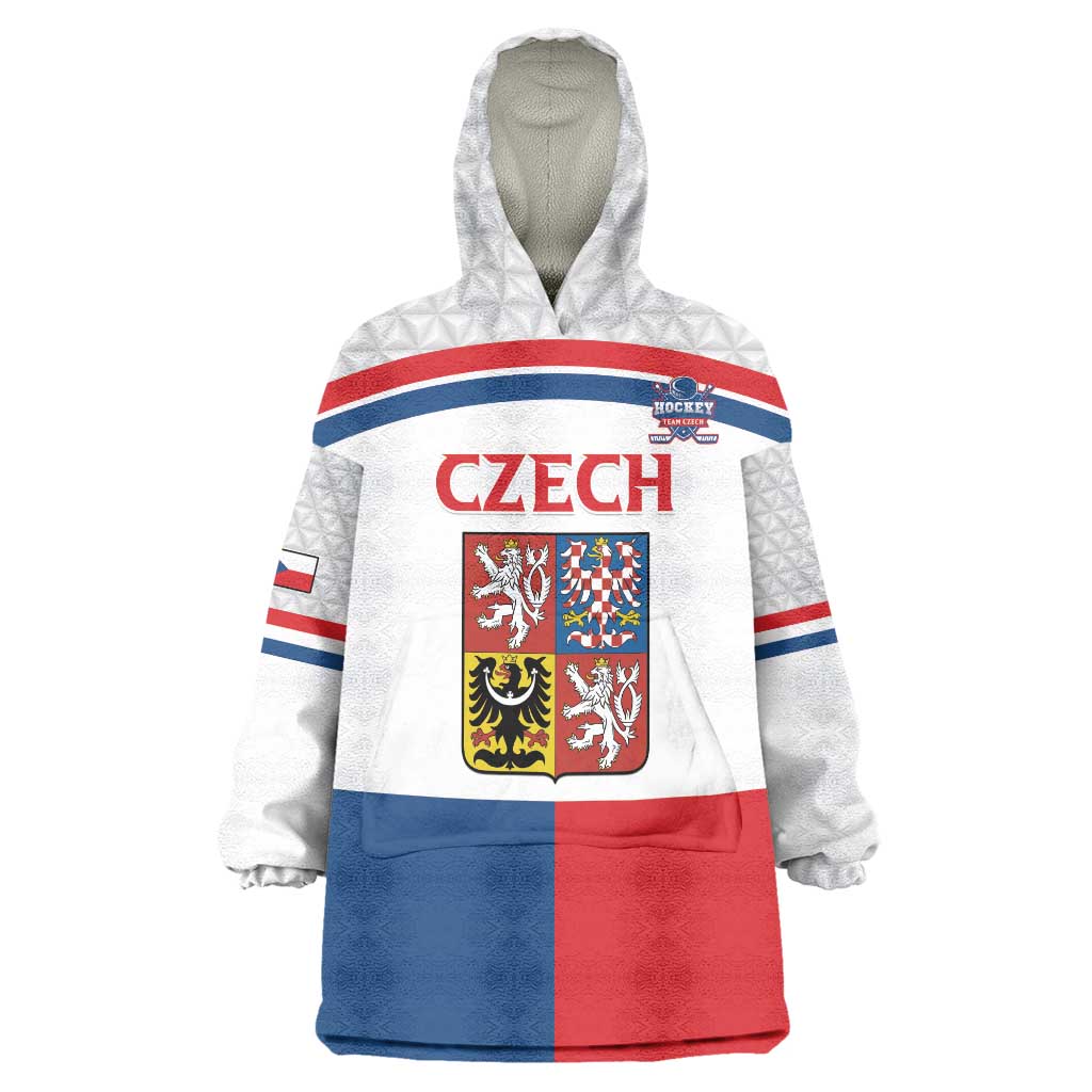 Custom Czech Hockey Wearable Blanket Hoodie Go Cesko