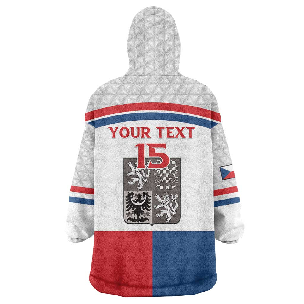 Custom Czech Hockey Wearable Blanket Hoodie Go Cesko