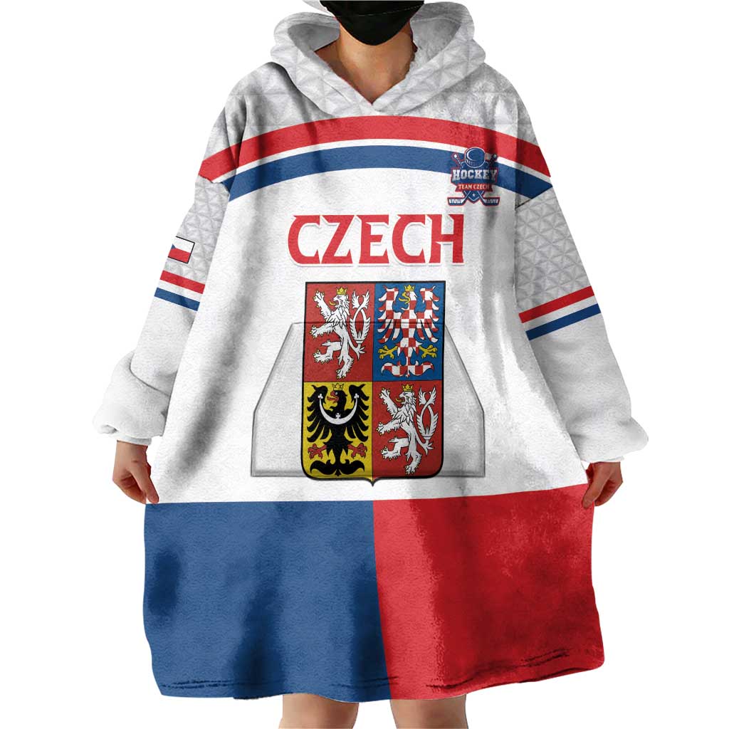 Custom Czech Hockey Wearable Blanket Hoodie Go Cesko