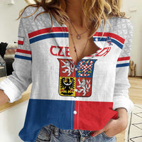 Custom Czech Hockey Women Casual Shirt Go Cesko